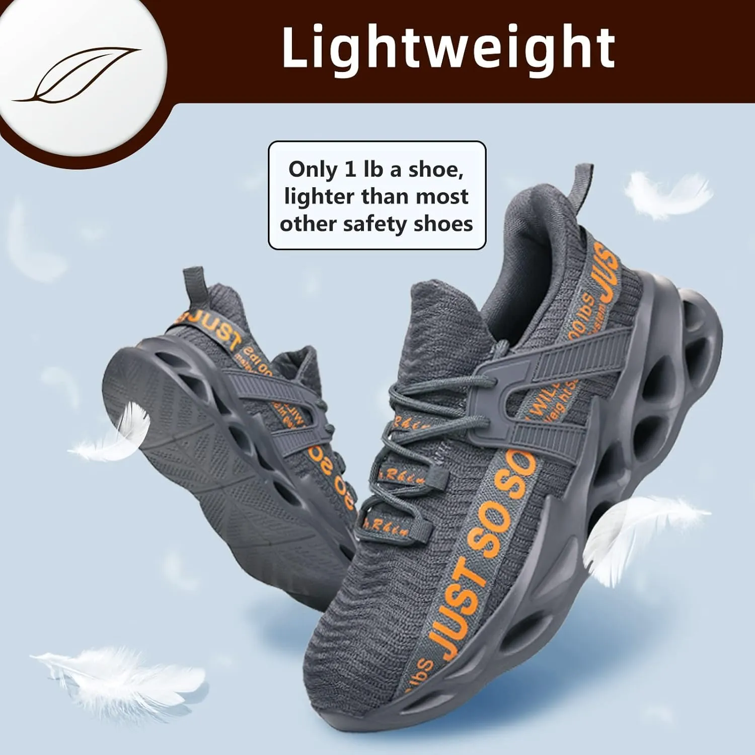 Furuian Steel Toe Shoes for Men Women Lightweight Slip On Safety Work Shoes Comfortable Steel Toe Sneakers