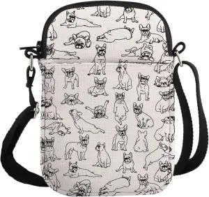 G2TUP French Bulldog Lover Gift French Bulldog Design Crossbody Bag French Bulldog Mom Travel Bag French Bulldog Merch