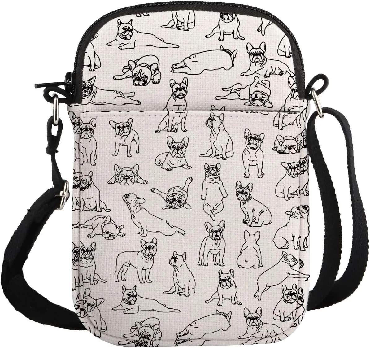 G2TUP French Bulldog Lover Gift French Bulldog Design Crossbody Bag French Bulldog Mom Travel Bag French Bulldog Merch