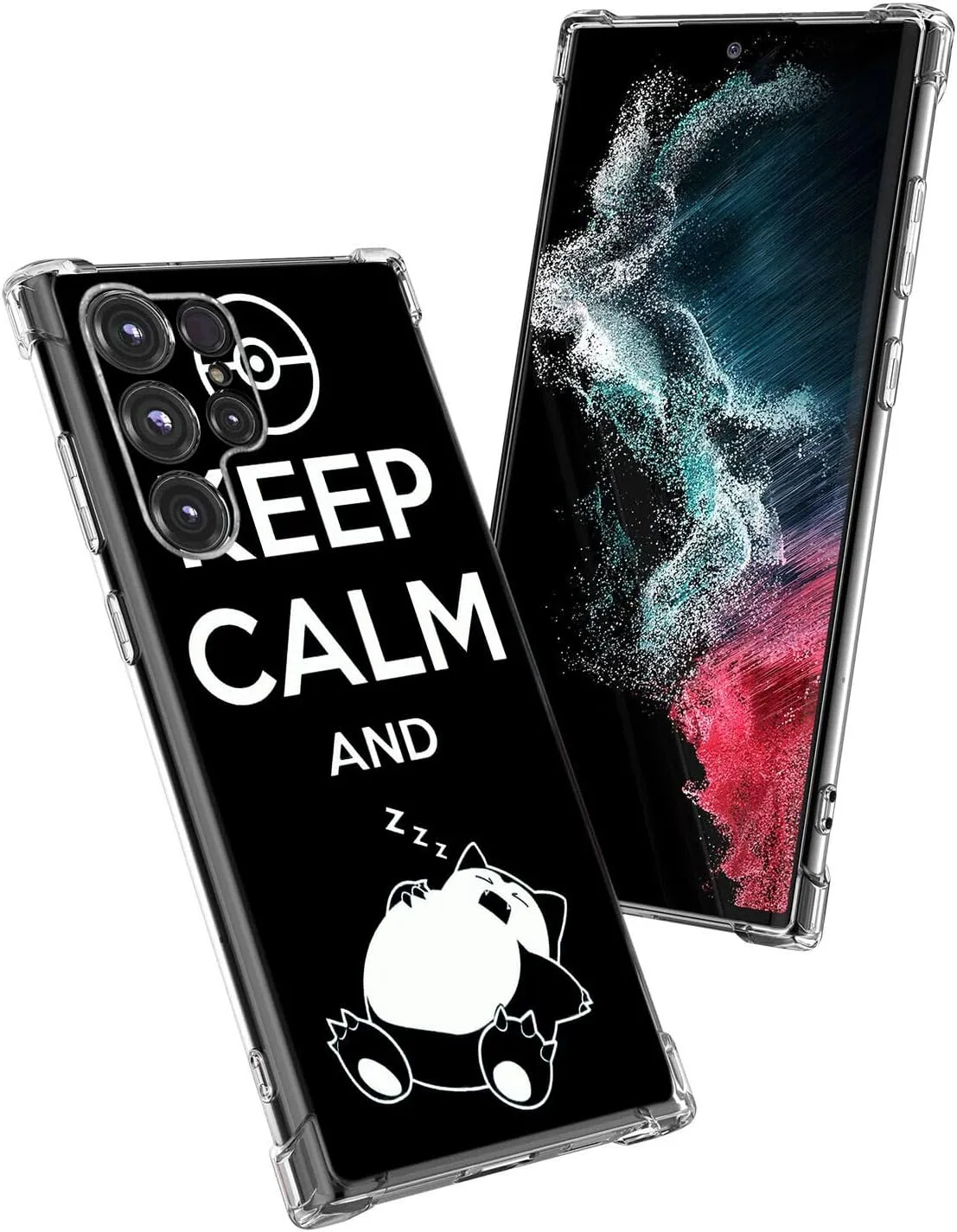 Galaxy S22 Ultra Case, Keep Calm Sleeping Cat Drop Protection Shockproof Case TPU Full Body Protective Scratch-Resistant Cover for Samsung Galaxy S22 Ultra 5G