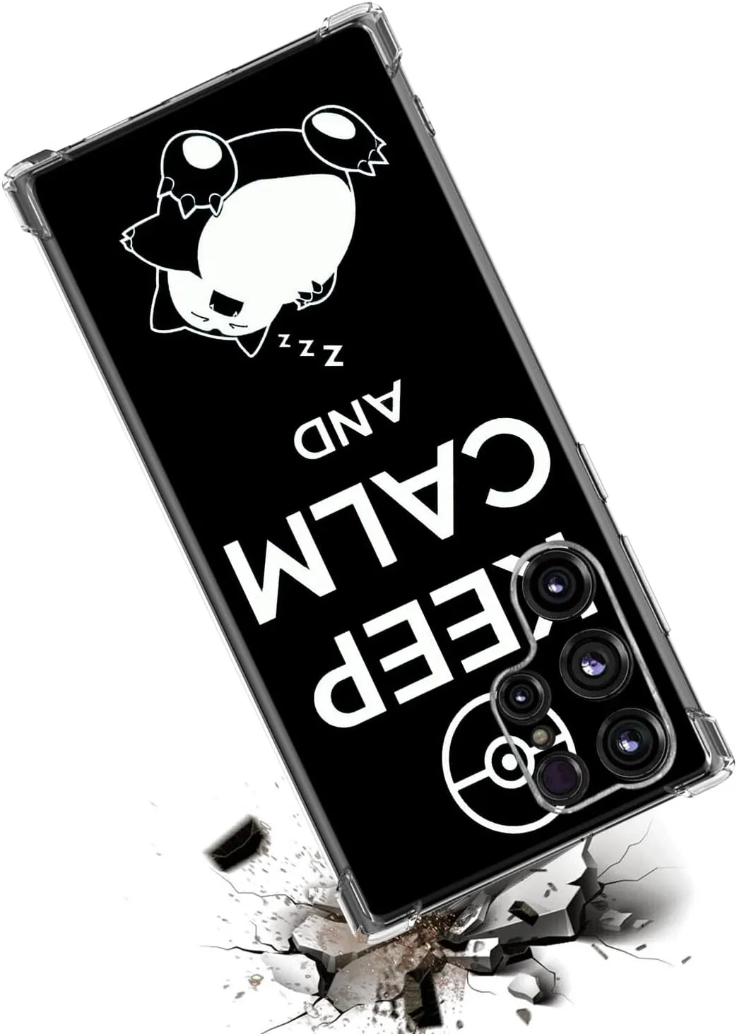 Galaxy S22 Ultra Case, Keep Calm Sleeping Cat Drop Protection Shockproof Case TPU Full Body Protective Scratch-Resistant Cover for Samsung Galaxy S22 Ultra 5G