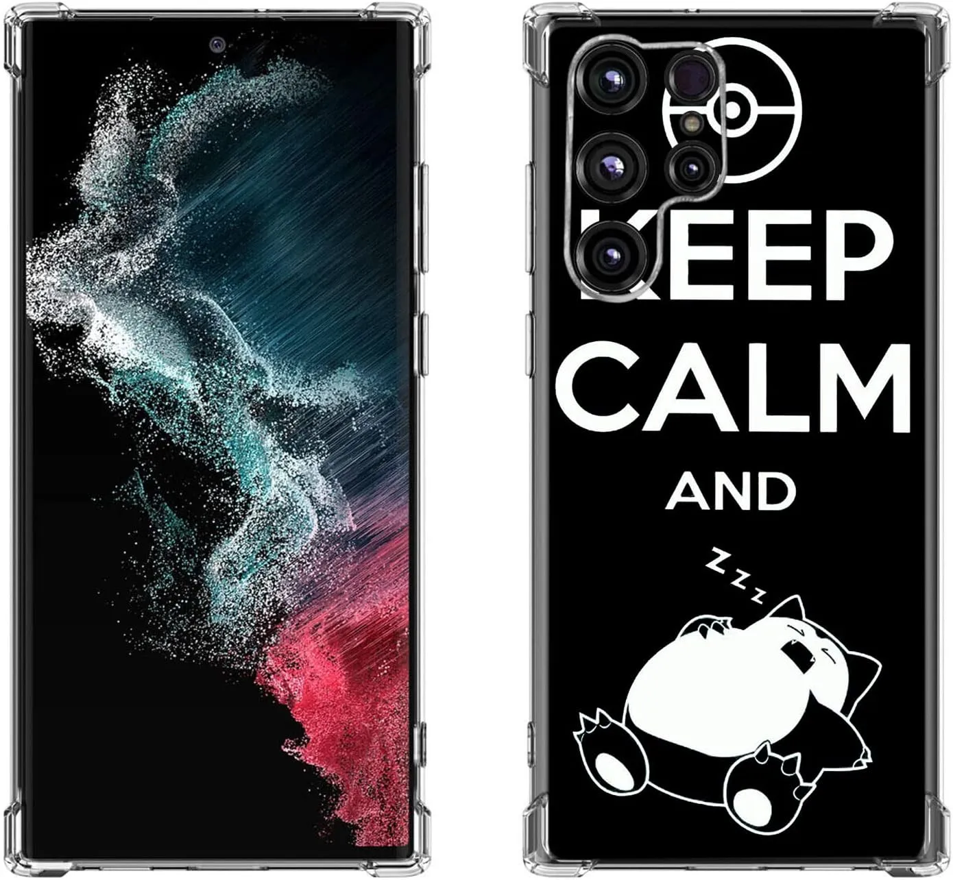Galaxy S22 Ultra Case, Keep Calm Sleeping Cat Drop Protection Shockproof Case TPU Full Body Protective Scratch-Resistant Cover for Samsung Galaxy S22 Ultra 5G