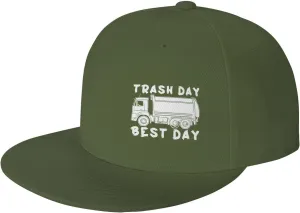 Garbage Day is The Best Day Fashion Flat Cap Adujstable Men Women Baseball Caps Outdoor Moss Green