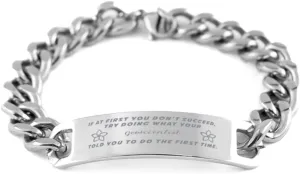 GIFTVILLE & SURPRISE Geoscientist Bracelet, If at first you don't succeed, try doing what your athletic trainer told you to do the first time., Cuban Link Chain Necklace, Geoscientist Gifts
