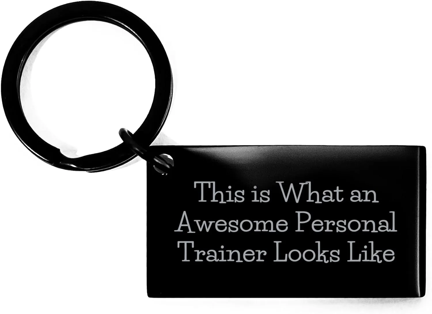 GIFTVILLE & SURPRISE Personal Trainer Keychain, Birthday Unique Gift, Awesome Quote, Stainless Steel, Engraved Message, 'This Is What An Awesome Personal Trainer Looks Like'