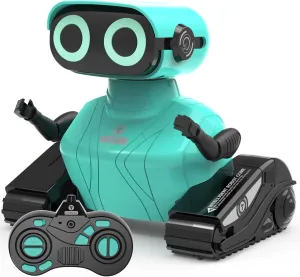 GILOBABY Robot Toys, Remote Control Robot Toy, RC Robots for Kids with LED Eyes, Flexible Head & Arms, Dance Moves and Music, Birthday Gifts for Boys Ages 3  Years (Blue)