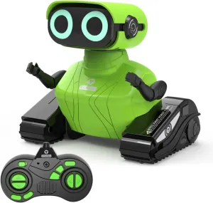 GILOBABY Robot Toys, Remote Control Robot Toy, RC Robots for Kids with LED Eyes, Flexible Head & Arms, Dance Moves and Music, Birthday Gifts for Boys Ages 3  Years (Green)