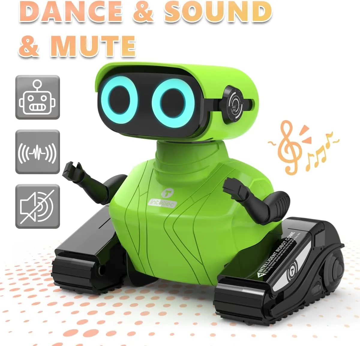 GILOBABY Robot Toys, Remote Control Robot Toy, RC Robots for Kids with LED Eyes, Flexible Head & Arms, Dance Moves and Music, Birthday Gifts for Boys Ages 3  Years (Green)