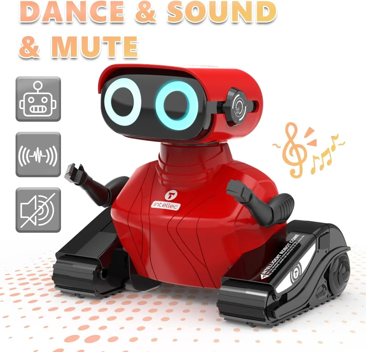 GILOBABY Robot Toys, Remote Control Robot Toy, RC Robots for Kids with LED Eyes, Flexible Head & Arms, Dance Moves and Music, Birthday Gifts for Girls Ages 3  Years (Red)