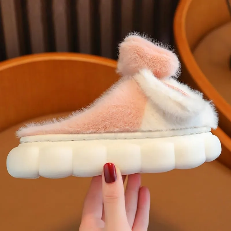 Girls Bunny Slippers for Little Kids Toddler Cute Rabbit House Slippers Plush Warm Home Shoes