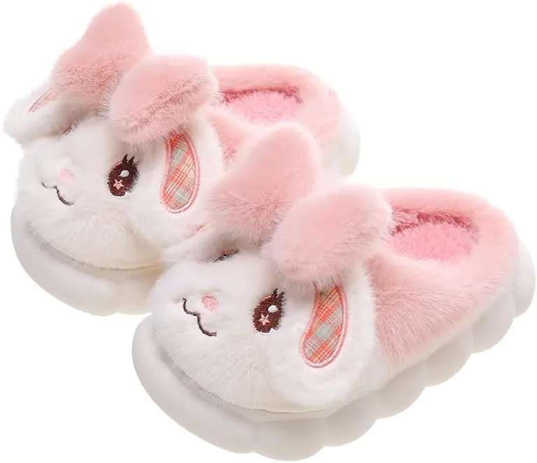 Girls Bunny Slippers for Little Kids Toddler Cute Rabbit House Slippers Plush Warm Home Shoes