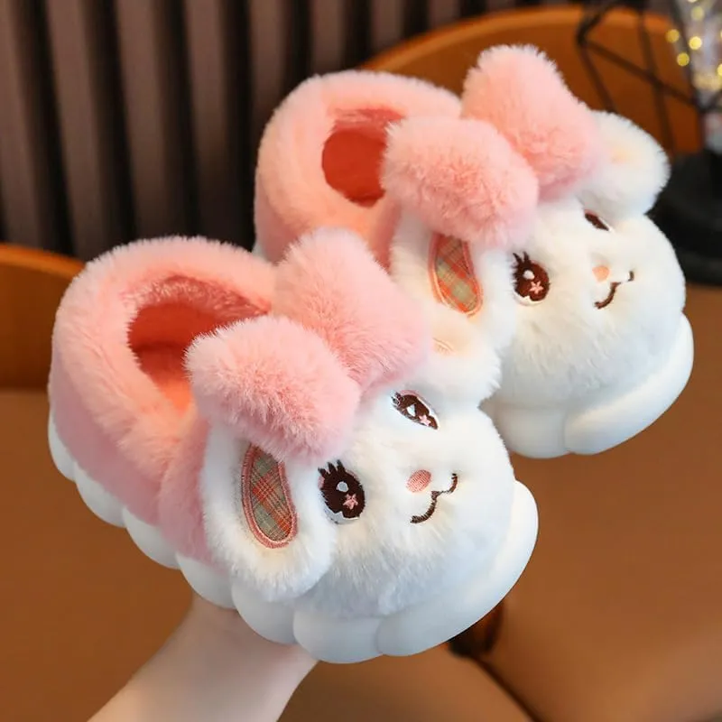 Girls Bunny Slippers for Little Kids Toddler Cute Rabbit House Slippers Plush Warm Home Shoes