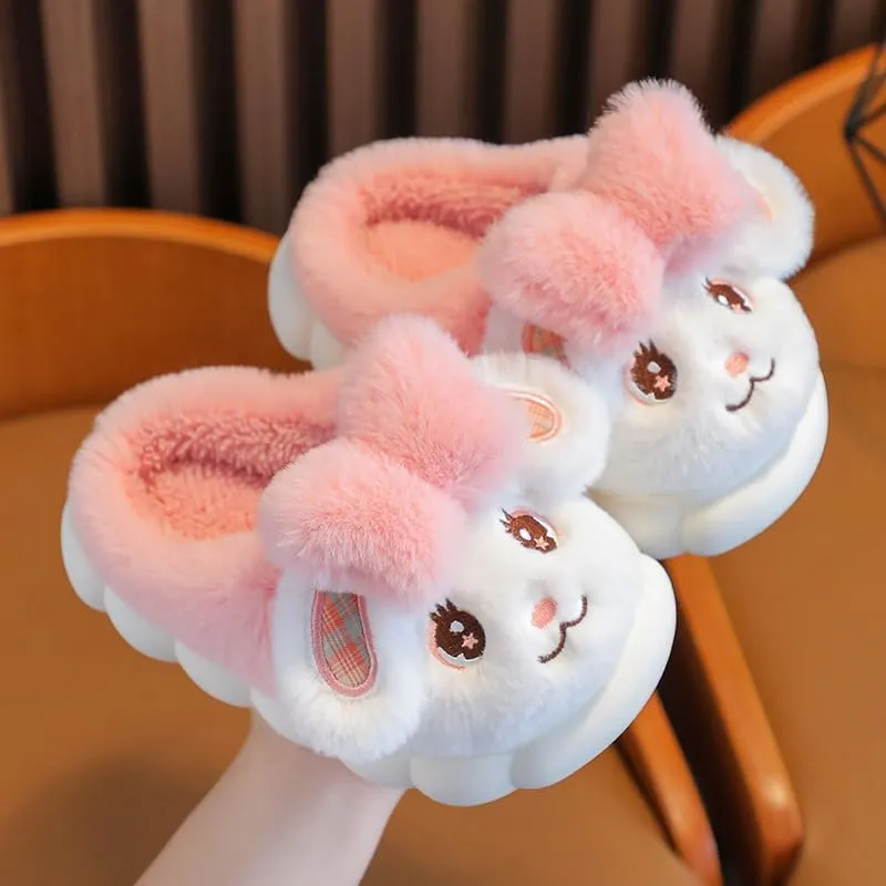 Girls Bunny Slippers for Little Kids Toddler Cute Rabbit House Slippers Plush Warm Home Shoes