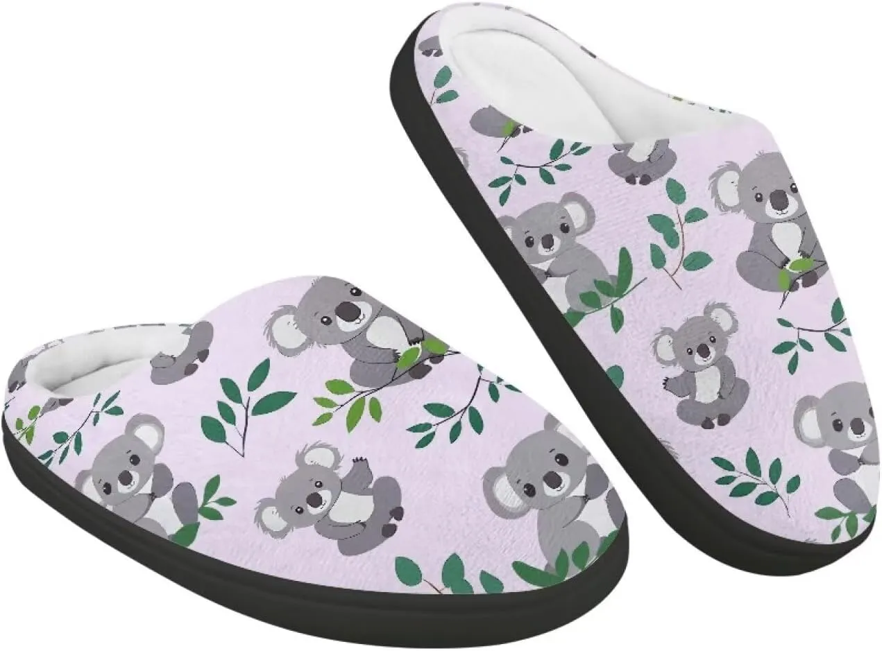Girl's Cozy Plush House Slippers Soft Fluffy Home Shoes Comfortable Warm Slippers Cute Animals Print Slippers Non Slip Bedroom Slides for Indoor Outdoor US 9-15