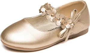 Girls Dress Ballet Mary Jane Flat Shoes for Toddler Little Kids Princess Flower Girl Wedding Party