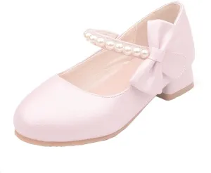 Girls Dress Shoes Mary Jane Flower Girl Low Heels Princess Shoes for Wedding Party 5519
