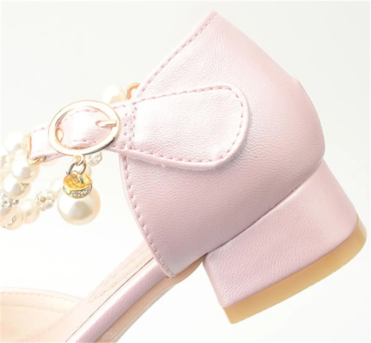 Girls Dress Shoes Mary Jane Flower Girl Low Heels Princess Shoes for Wedding Party 5531
