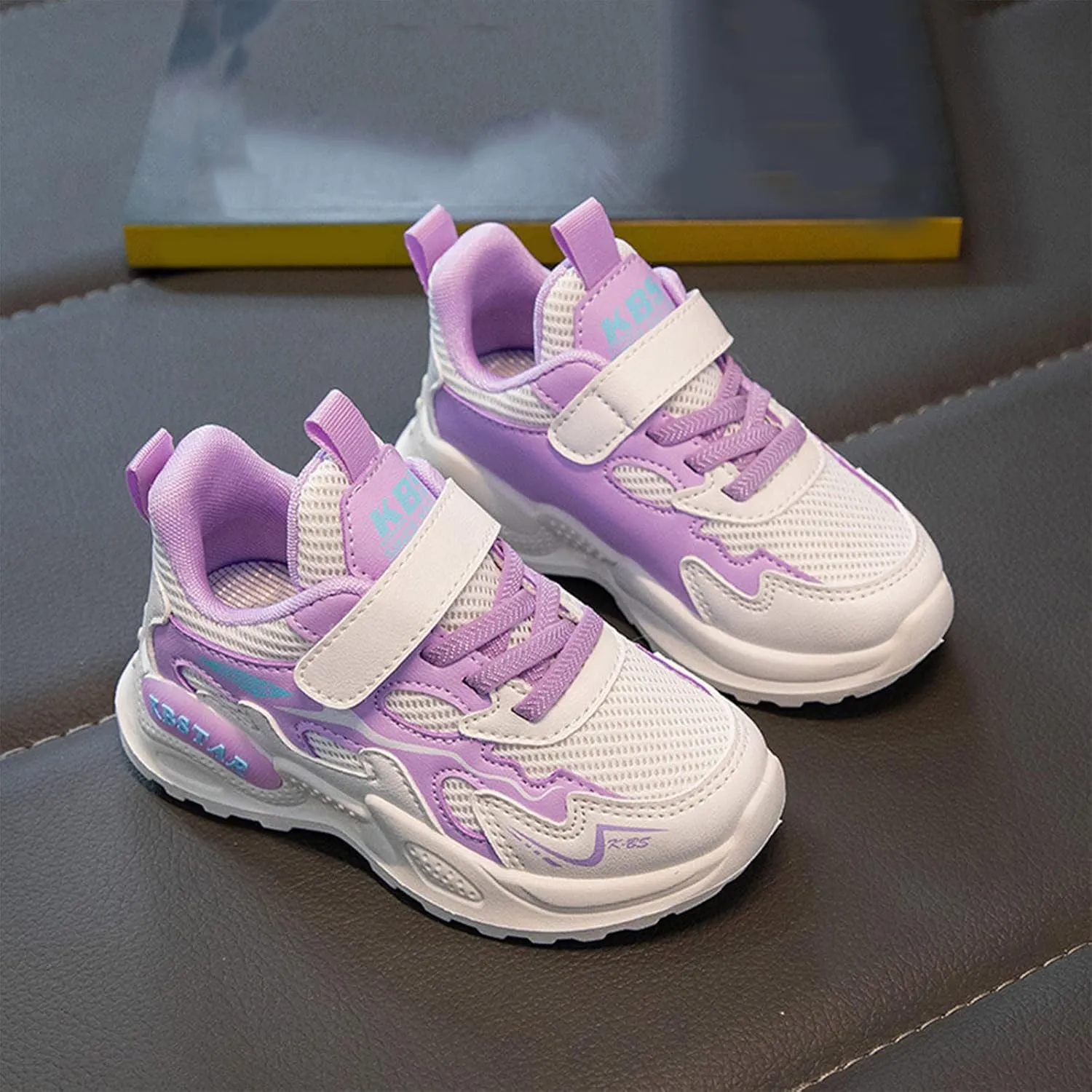 Girls Glitter Sneakers Lightweight Kids Tennis Shoes with Hook and Loop for Toddler/Little Kid/Big Kid