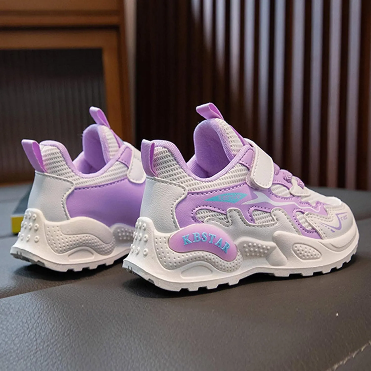 Girls Glitter Sneakers Lightweight Kids Tennis Shoes with Hook and Loop for Toddler/Little Kid/Big Kid