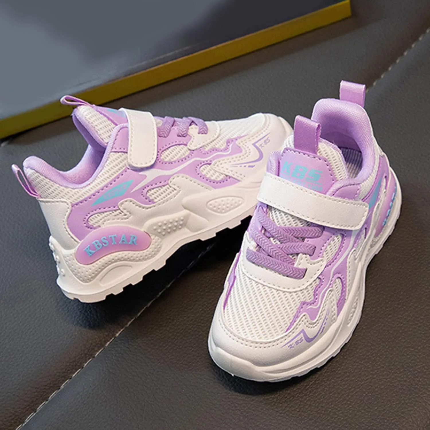 Girls Glitter Sneakers Lightweight Kids Tennis Shoes with Hook and Loop for Toddler/Little Kid/Big Kid