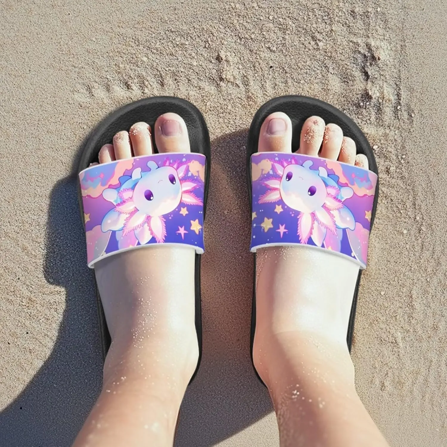 Girls Slide Sandals Summer Shoes for Kids Open Toe Beach Slides Lightweight Non Slip Shower Slippers
