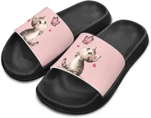 Girls Slide Sandals Summer Shoes for Kids Open Toe Beach Slides Lightweight Non Slip Shower Slippers