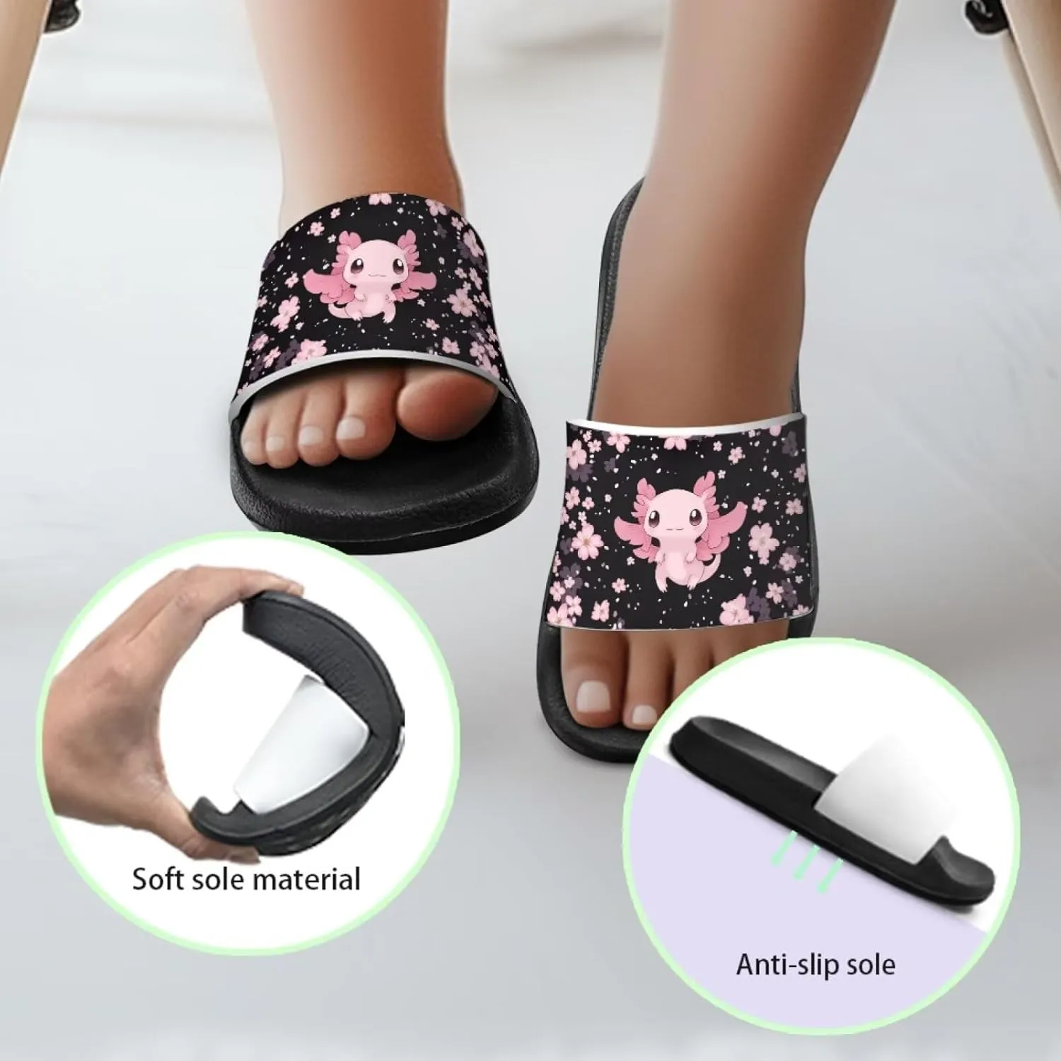 Girls Slip-On Sandals Funny Slide Sandals for Kids Lightweight Design