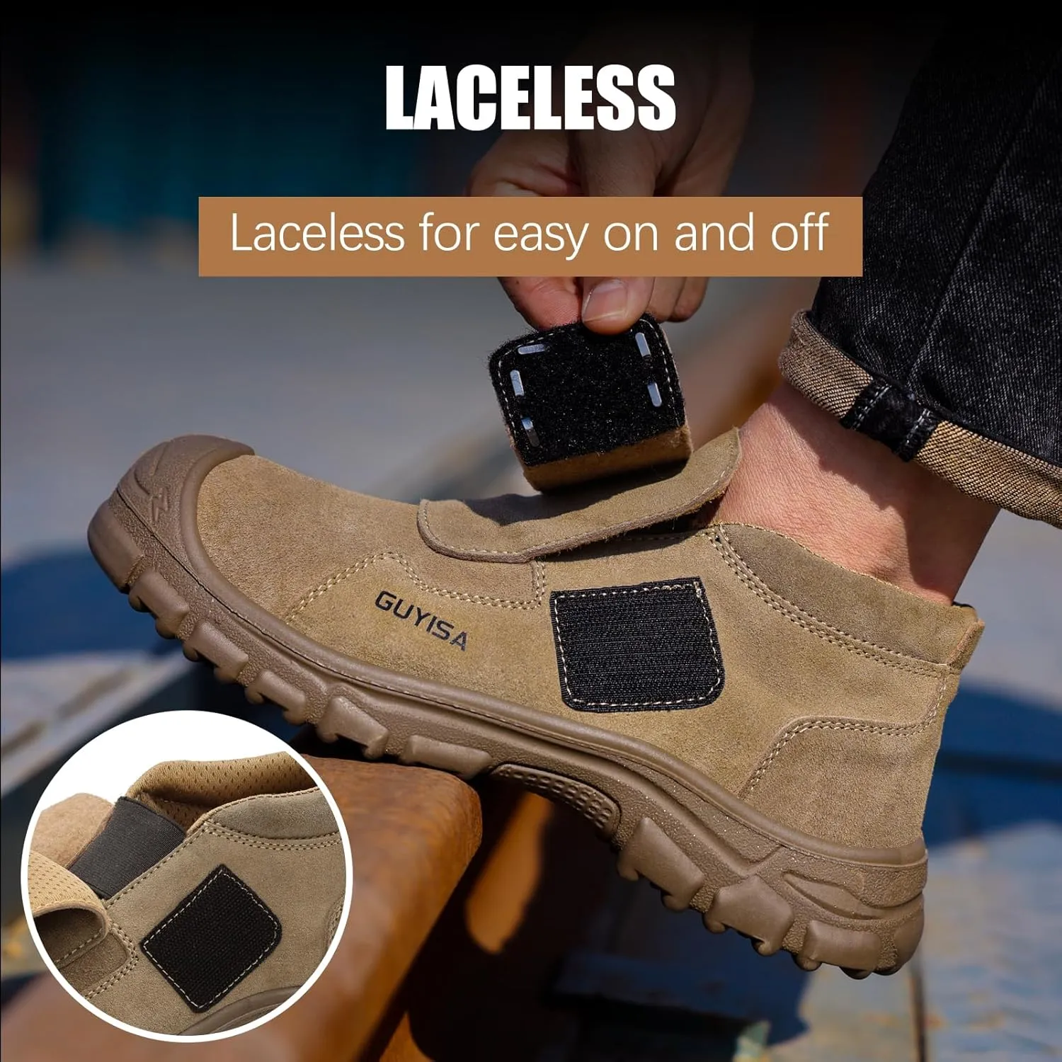 GLANOUDUN Welding Work Boots for Men Slip on Steel Toe Shoes for Men Indestructible Steel Toe Boots Welder Men's Working Shoes Fireproof Safety Footwear for Construction Men's Work & Safety Footwear