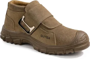 GLANOUDUN Welding Work Boots for Men Slip on Steel Toe Shoes for Men Indestructible Steel Toe Boots Welder Men's Working Shoes Fireproof Safety Footwear for Construction Men's Work & Safety Footwear