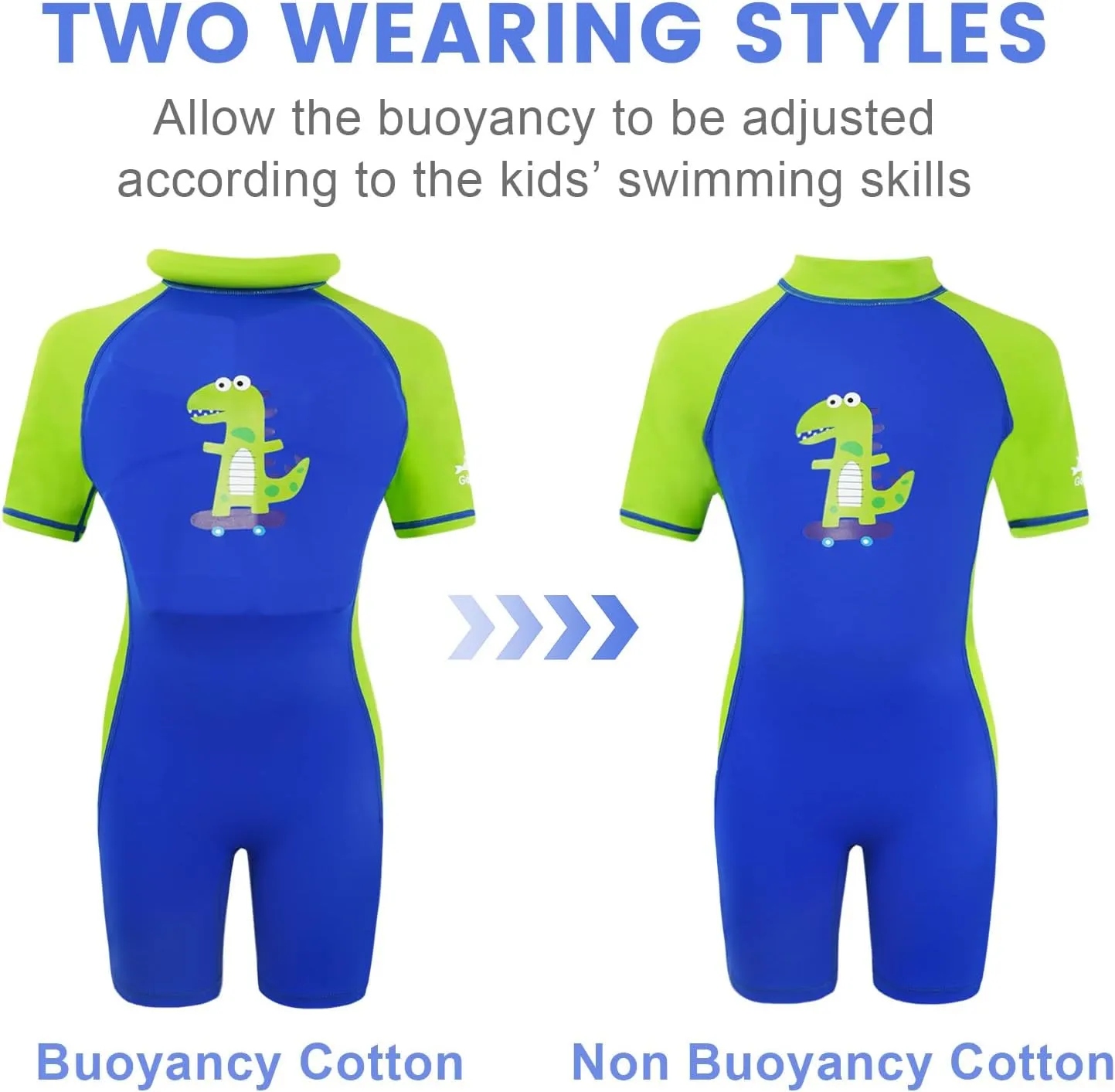 Gogokids Float Swimsuit for Boys Girls, Kids One Piece Swimwear Float Suit for Swimming Trainer