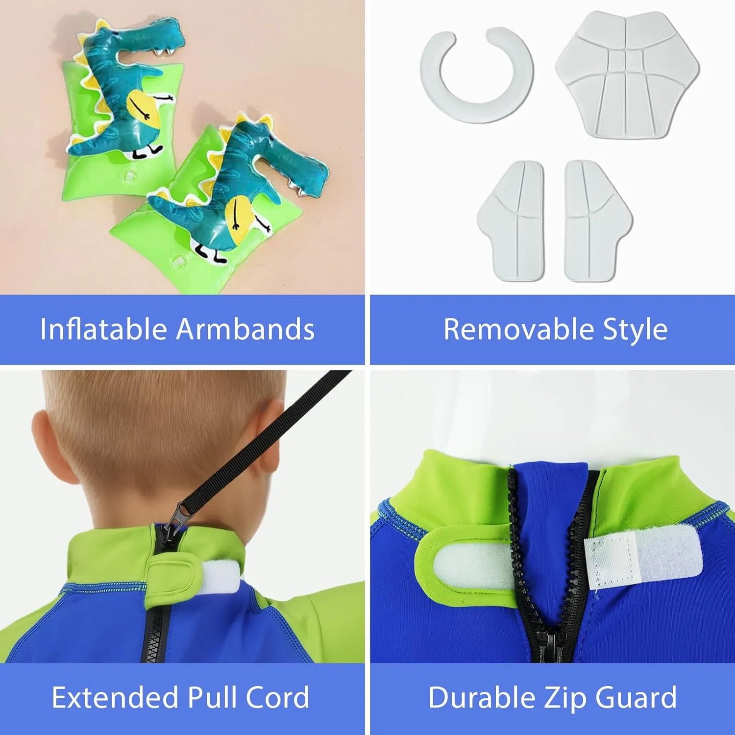Gogokids Float Swimsuit for Boys Girls, Kids One Piece Swimwear Float Suit for Swimming Trainer