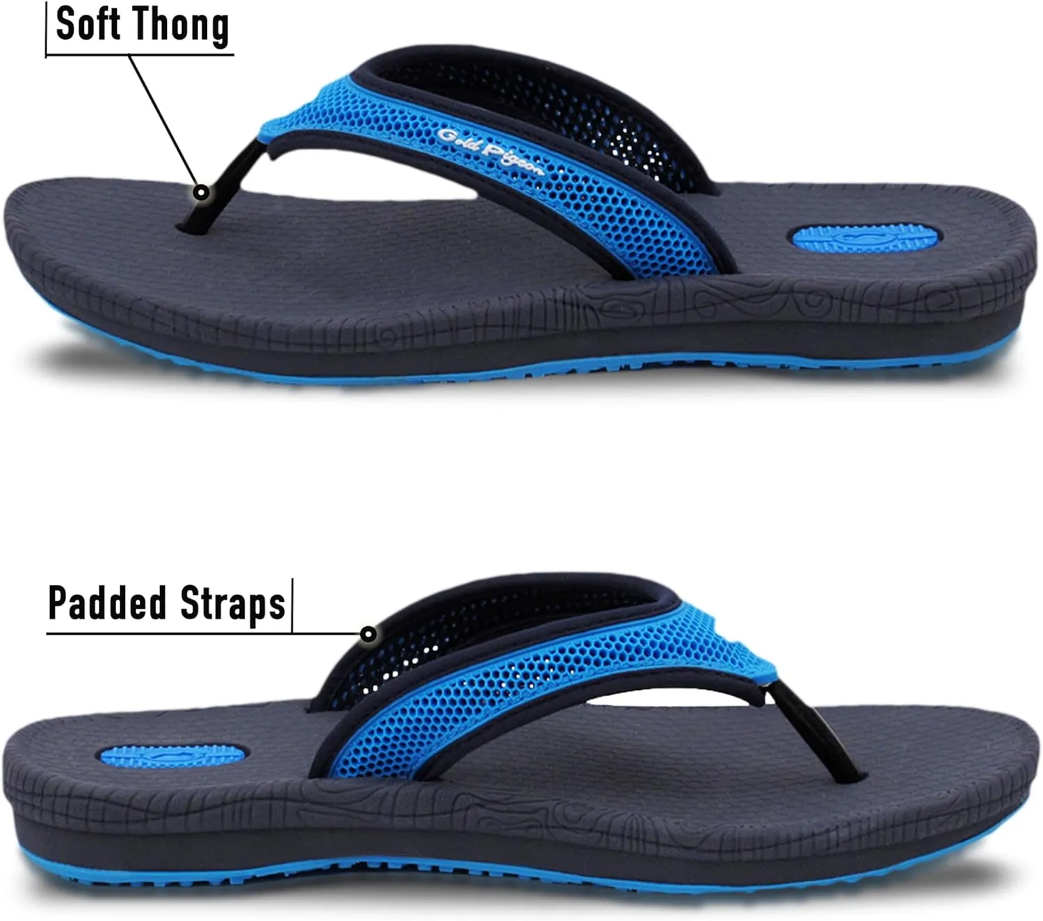 Gold Pigeon Shoes SIMPLUS Unisex Ultra-Cuhion Yoga Mat Flip-Flops with Heel Support