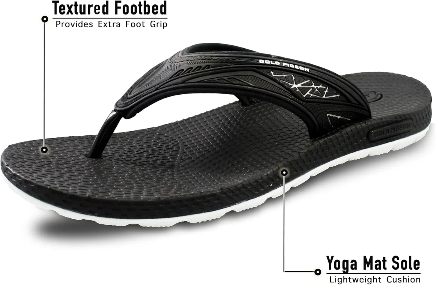 Gold Pigeon Shoes SIMPLUS Unisex Ultra-Cuhion Yoga Mat Flip-Flops with Heel Support