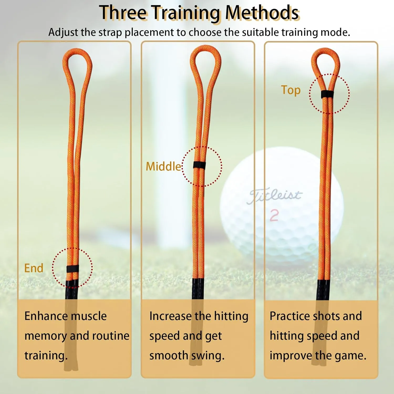 Golf Swing Training Rope Golf Swing Rope Trainer for Warm-up Golf Training Aid for Golfer Practice Indoor and Outdoor Posture Corrector Golf Training Equipment