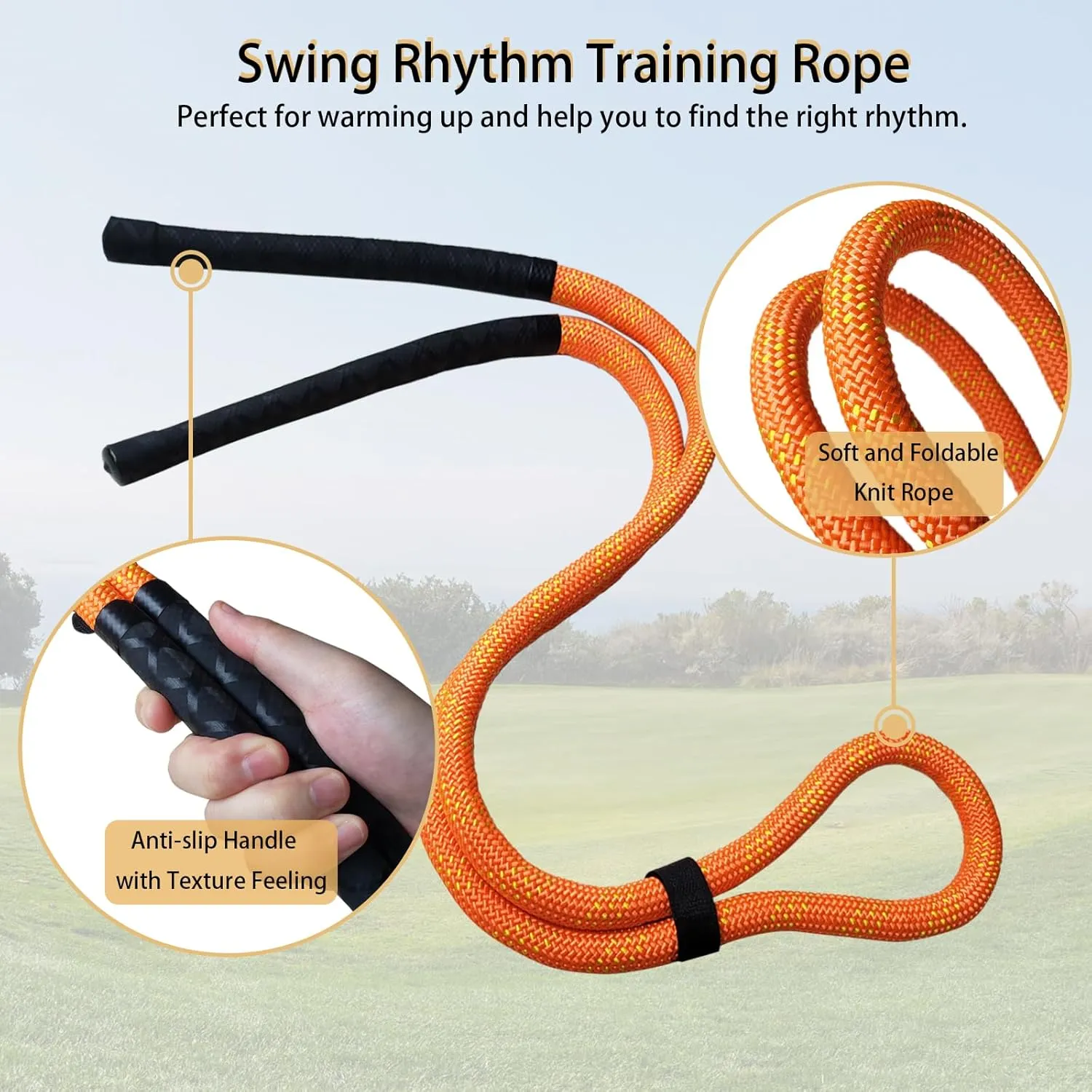 Golf Swing Training Rope Golf Swing Rope Trainer for Warm-up Golf Training Aid for Golfer Practice Indoor and Outdoor Posture Corrector Golf Training Equipment