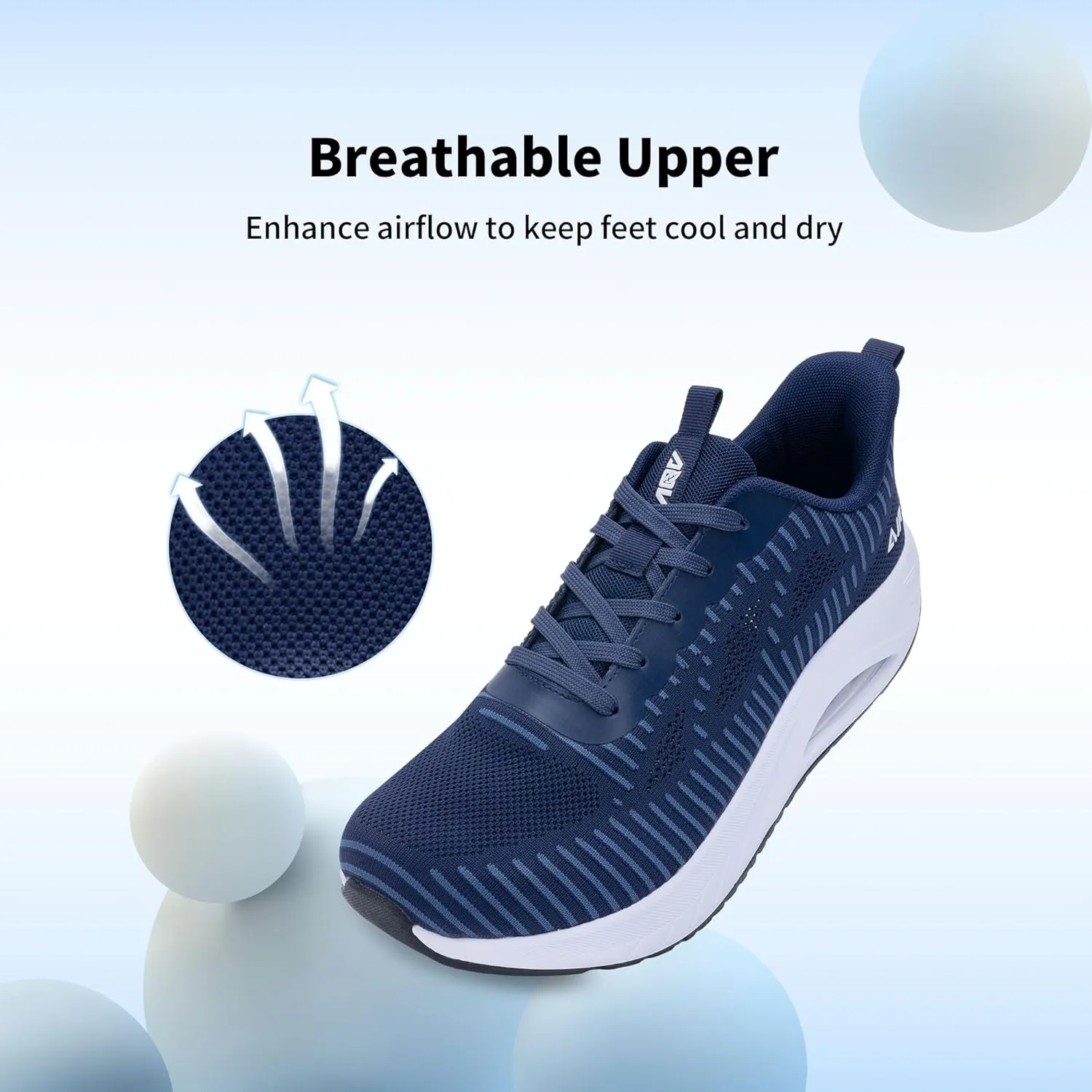 GOOBON Men's Wide Toe Box Walking Shoes with Arch Support Orthotic Tennis Sneakers for Plantar Fasciitis Bunions Flat Feet