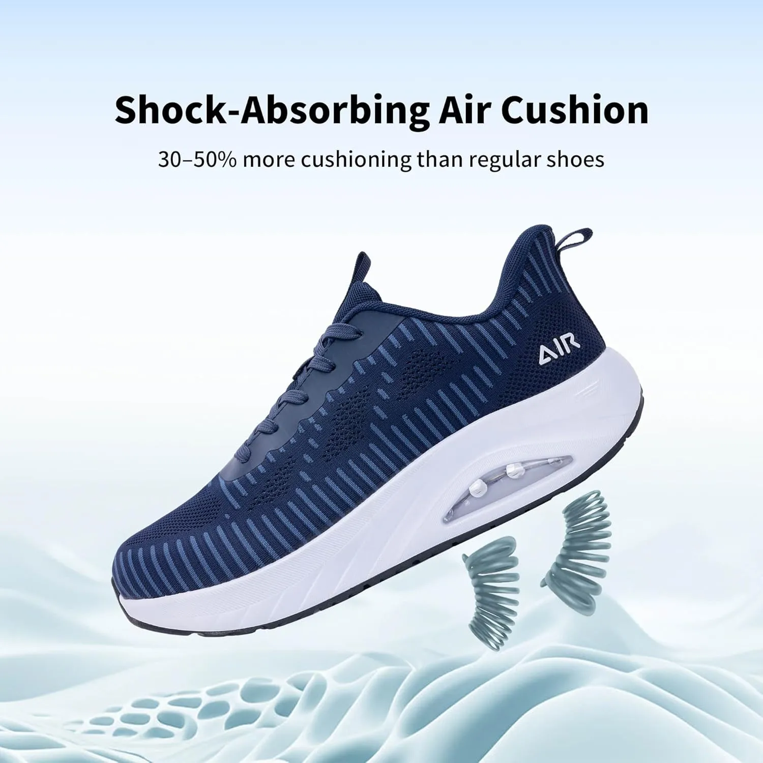 GOOBON Men's Wide Toe Box Walking Shoes with Arch Support Orthotic Tennis Sneakers for Plantar Fasciitis Bunions Flat Feet