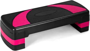 Goplus 31" Aerobic Exercise Stepper Deck, Adjustable Fitness Workout Step Platform Trainer with Risers, 4”6”8”Levels Height-Adjustable, for Home Gym and Office
