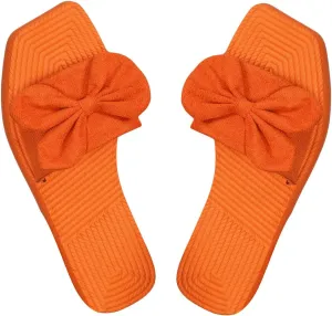 GORGLITTER Women's Bow Flat Sandals Straw Open Toe Dressy Boho Summer Beach Sandals
