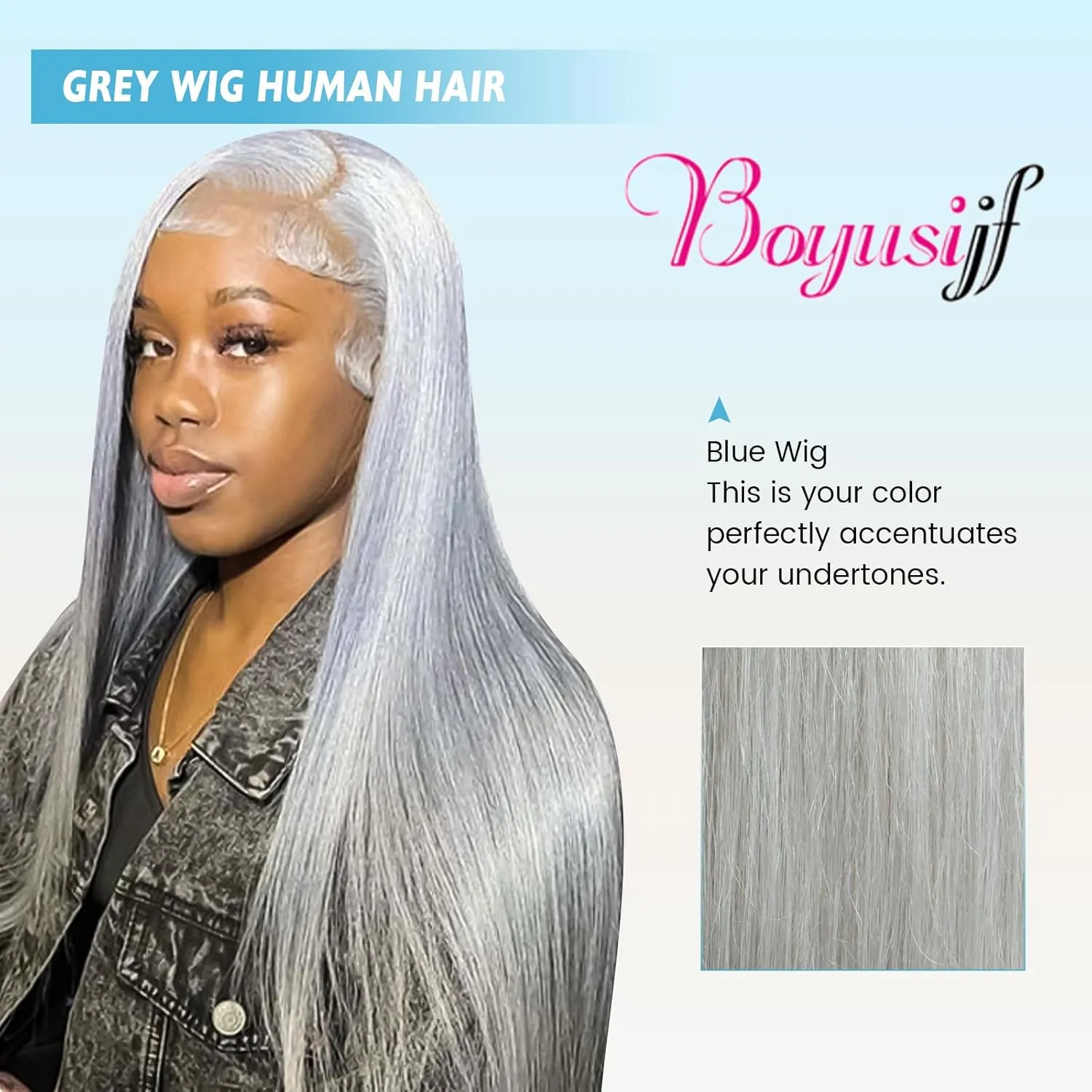 Gray Lace Front Human Hair Wig Gray Straight 13x4 Lace Front Wigs Human Hair with Baby Hair 180% Density for Daily Cosplay Party Holiday Wigs(30inches)