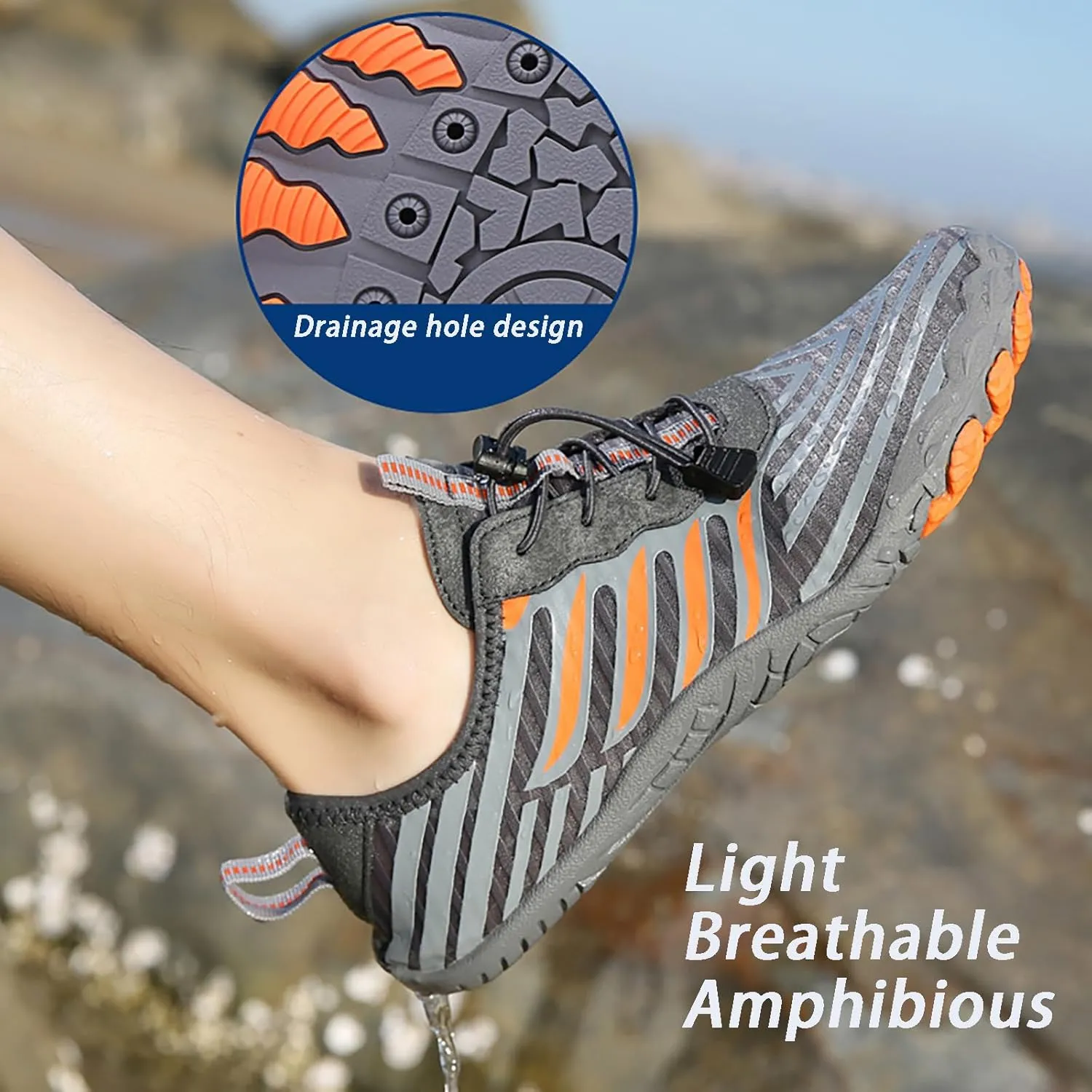 Grounded Footwear for Women Men Neuropathy, 2024 Comfortable Lightweight Non-Slip Barefoot Shoes, Grounding Shoe