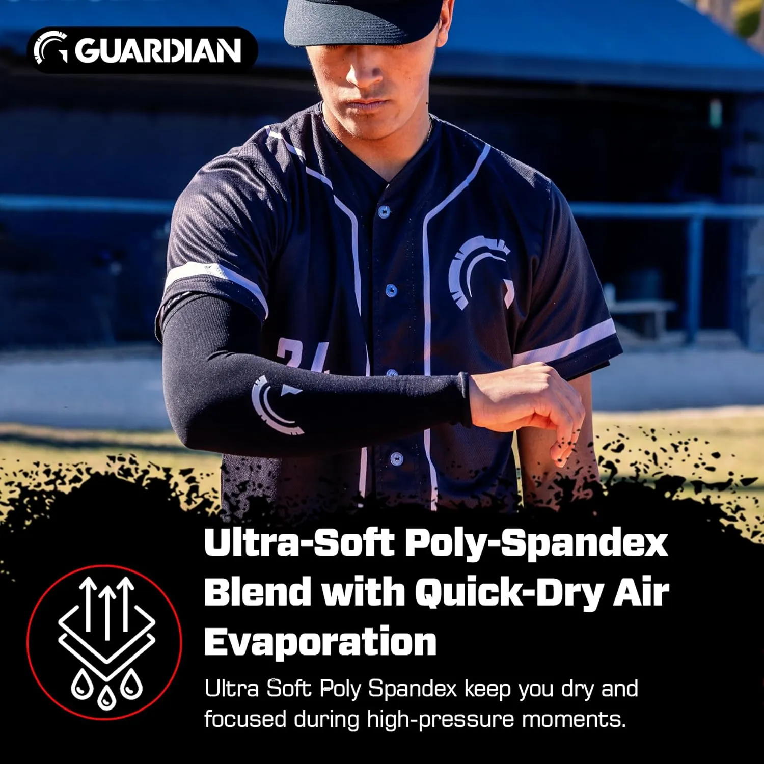 Guardian Baseball Pro-Grade Compression Arm Sleeve- Adult & Youth Baseball Arm Sleeve for Compression Benefits and Protection