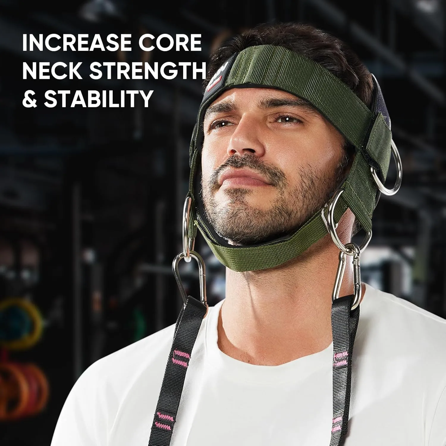 【GurZinn】Neck Trainer | Adjustable 40" Rope & Neoprene Padding | Strength Building for Gym/Home