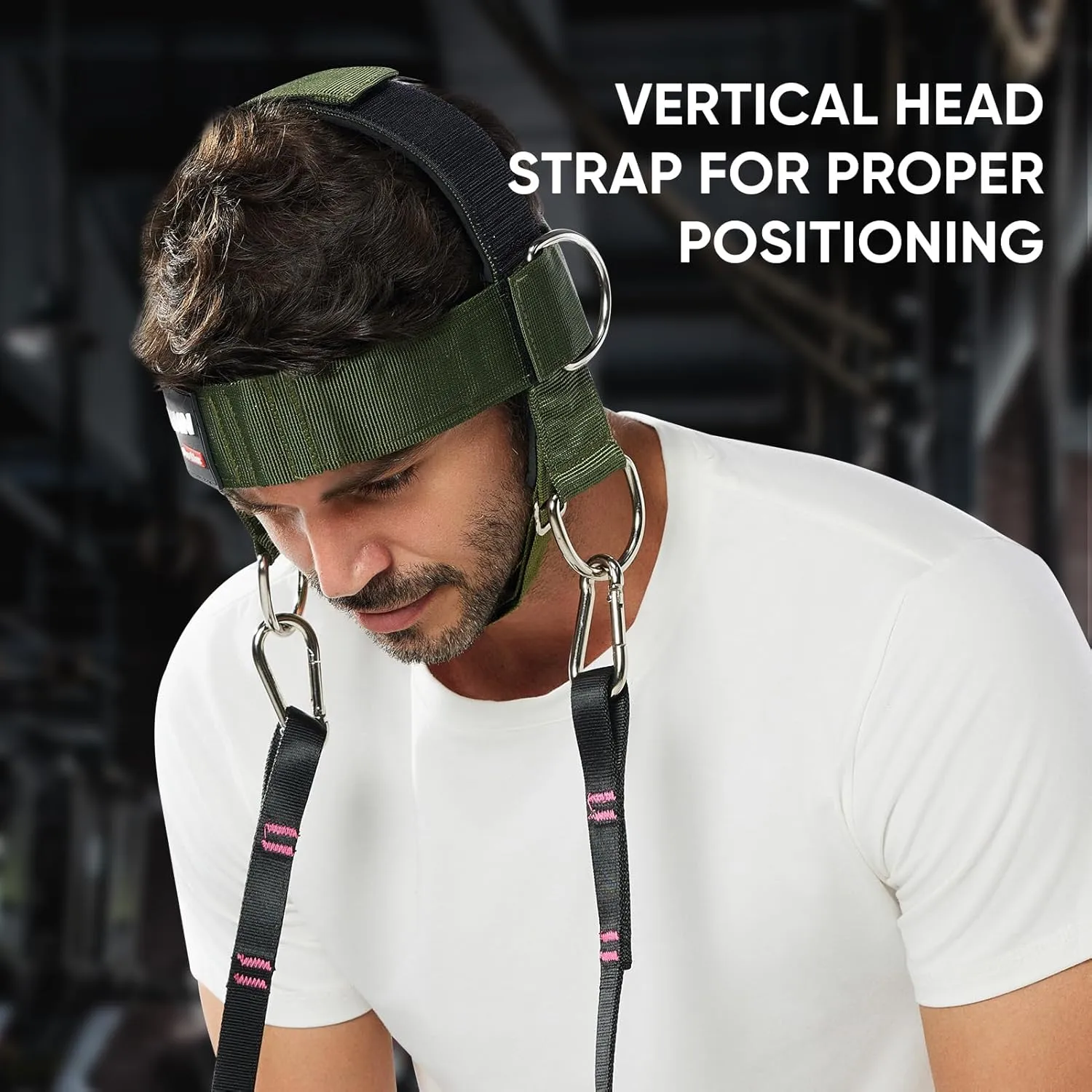 【GurZinn】Neck Trainer | Adjustable 40" Rope & Neoprene Padding | Strength Building for Gym/Home