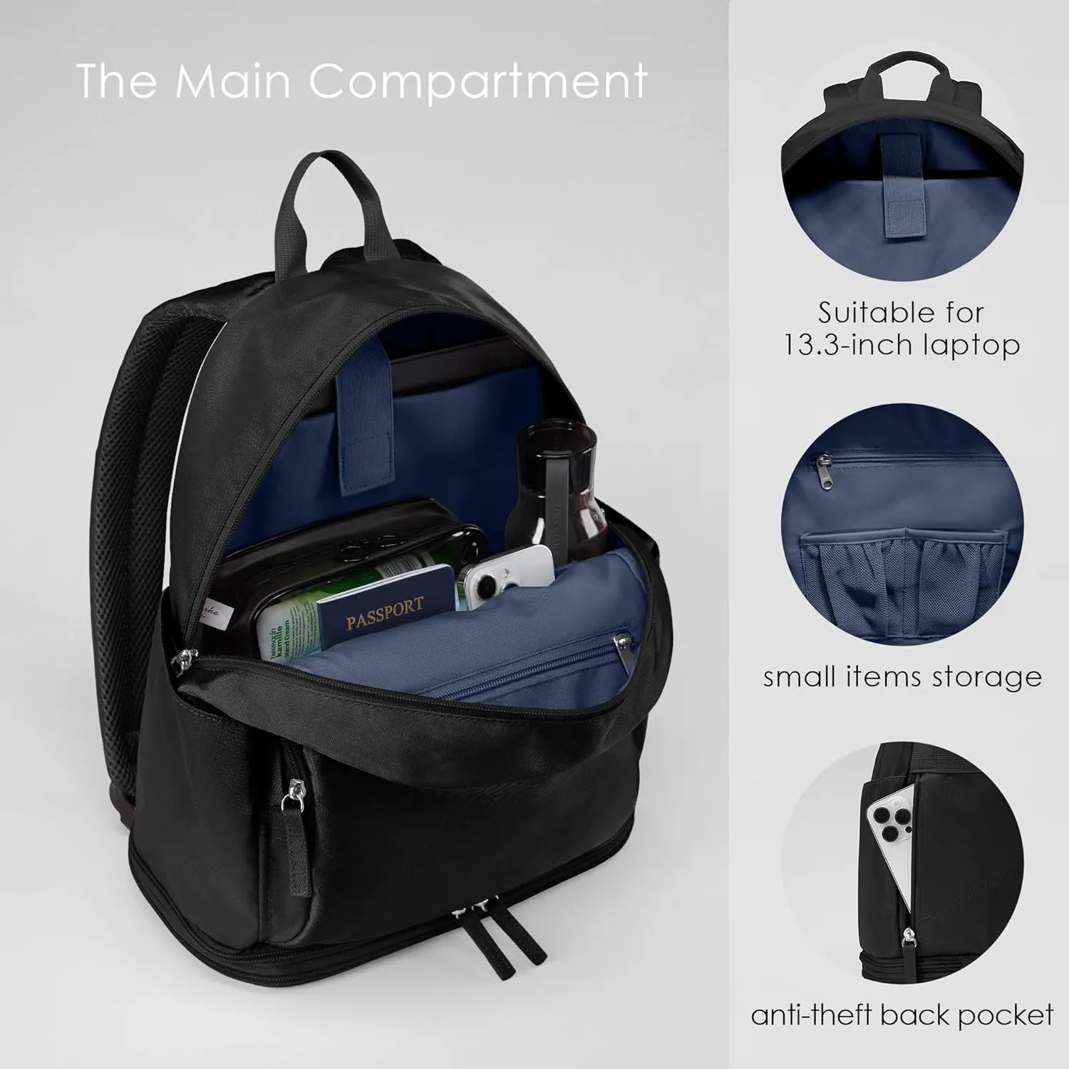 Gym Backpack for Women Small Gym bag with Expandable Shoe Compartment Waterproof Travel Backpack 26L