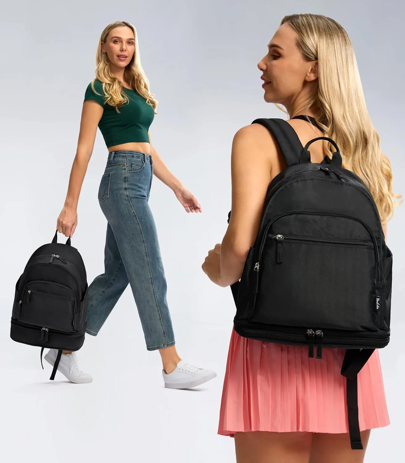 Gym Backpack for Women Small Gym bag with Expandable Shoe Compartment Waterproof Travel Backpack 26L