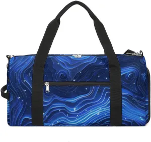 Gym Bag for Men Women Travel Duffle Bag Lightweight Weekender Duffel Bag Electric Blue Pattern Carry on Bag