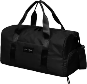 Gym Bag for Women with Shoe Compartment and Wet Pocket | Small Durable Lightweight Gym Duffle Bag | Great for the Gym and Overnights | Black