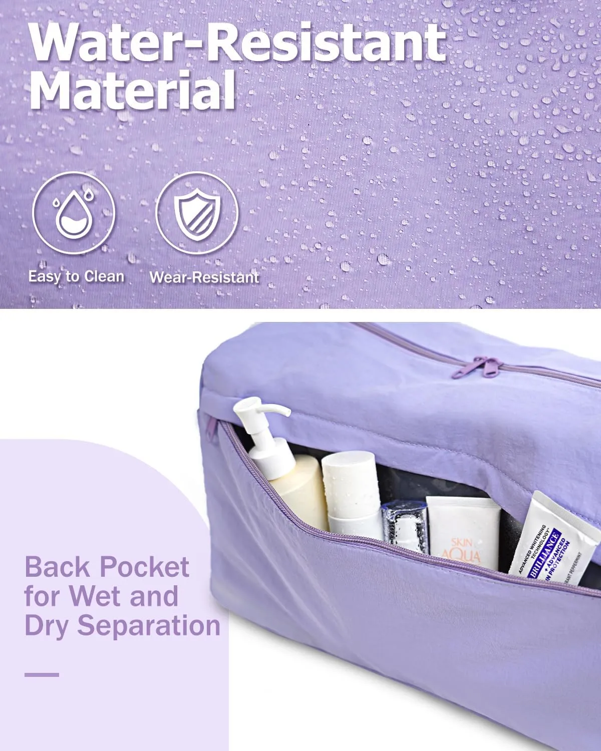 Gym Bag for Women with Shoe Compartment Sports Duffle Bag Men with Wet Pocket and Bottle Pocket Lightweight for Travel Workout, Purple