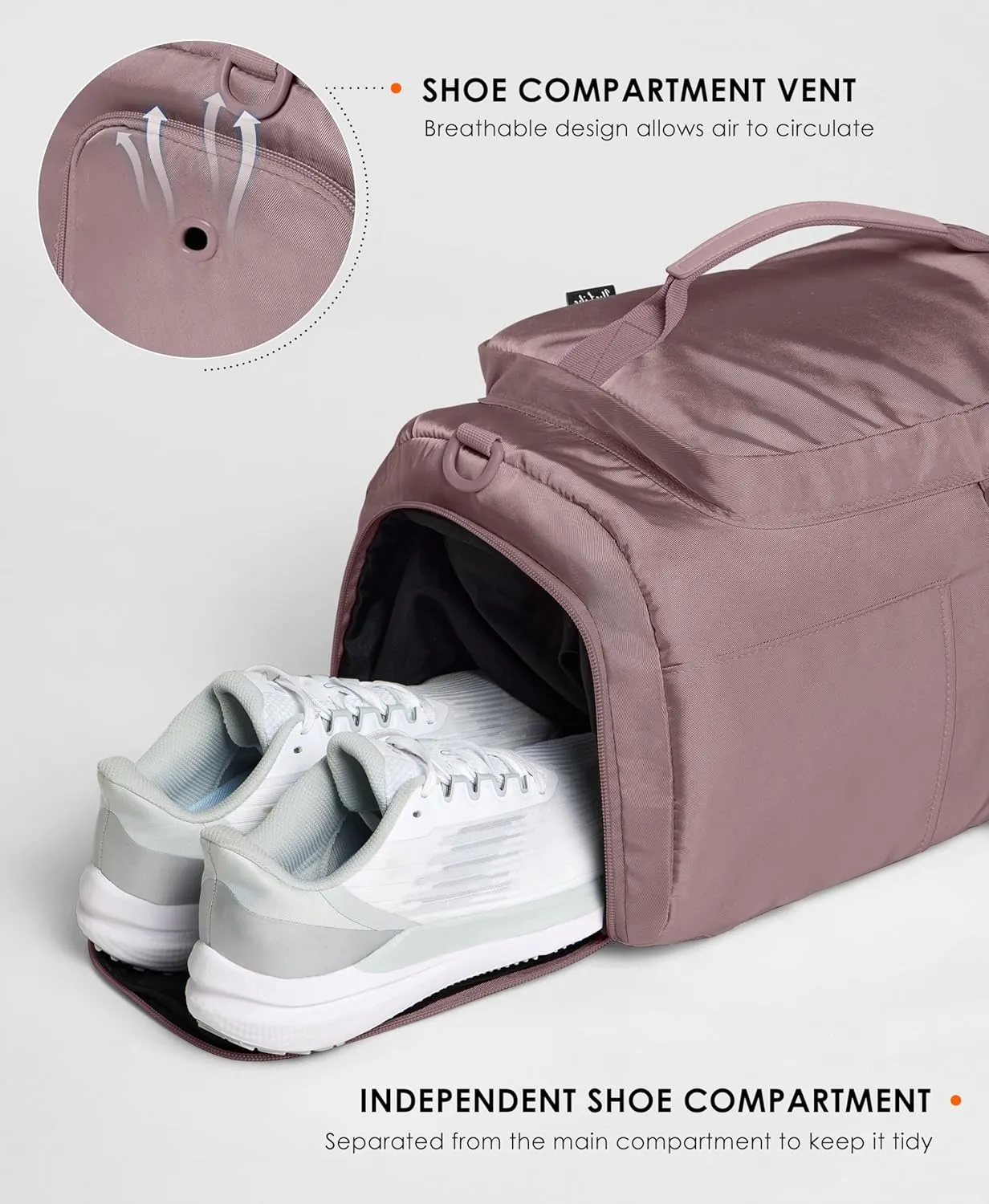 Gym Bag for Women Workout Gym Backpack with Shoe Compartment Sports Duffel Bag Multiple Pockets 30L (Purple Ash)